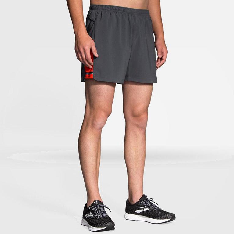 Brooks Sherpa 5 Mens Running Shorts - Grey - Philippines (837521ZQN)